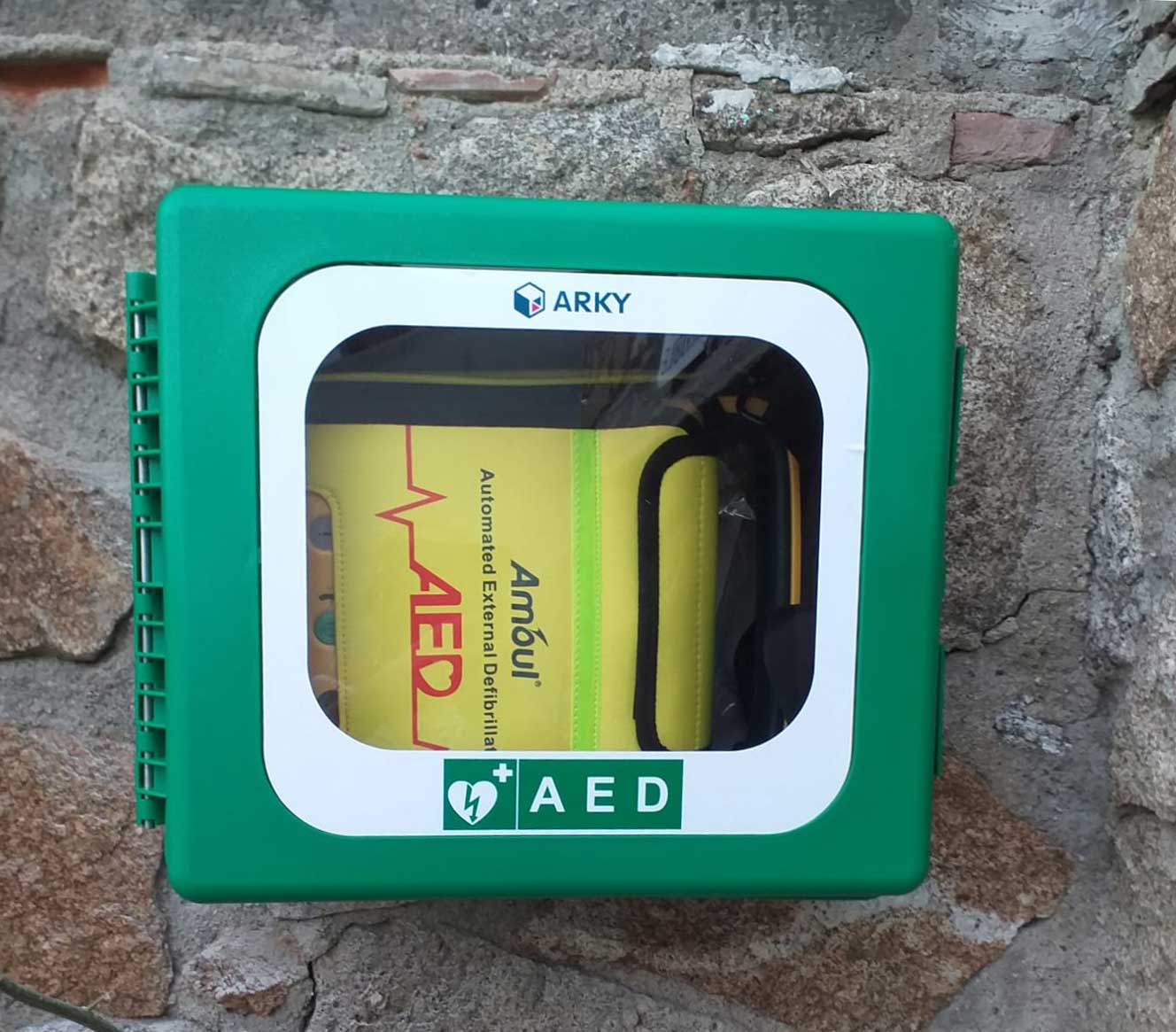 defibrillatore molo verde