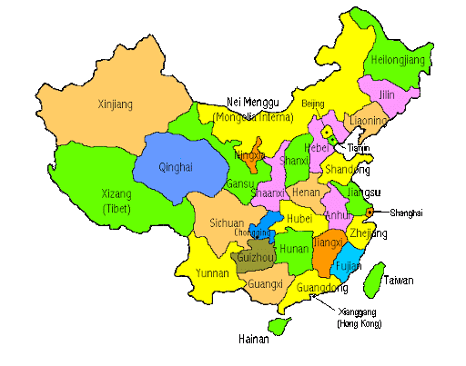 mappa Cina